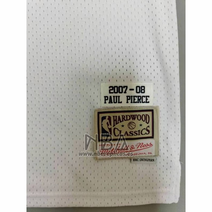 Camiseta Boston Celtics Paul Pierce NO 34 Mitchell & Ness 2007-08 Blanco